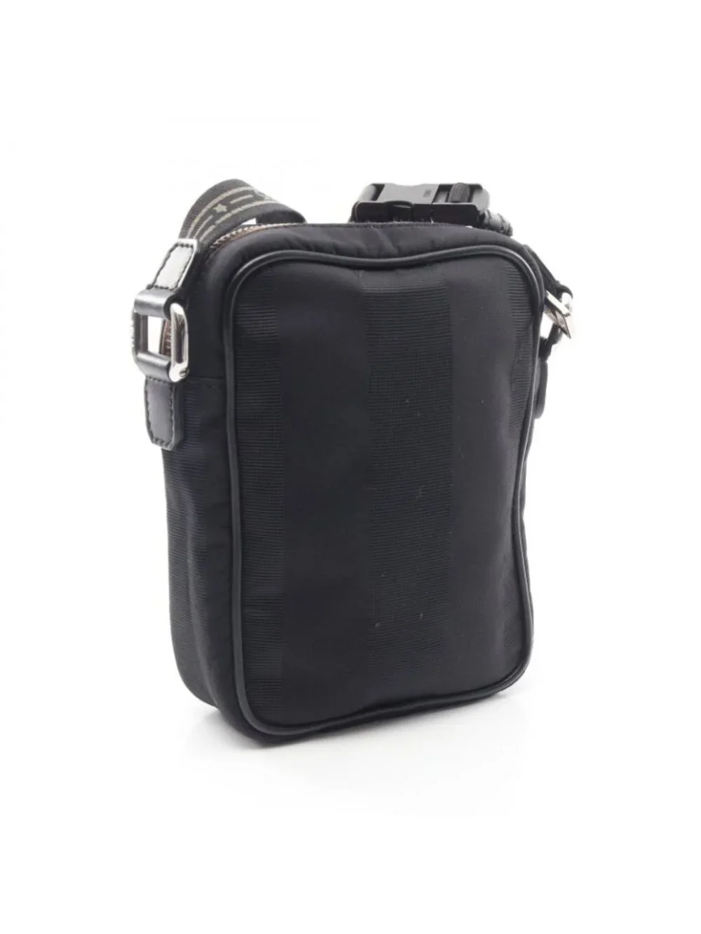 Fendi Shoulder Bag Pecan Black Nylon Leather